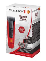Load image into Gallery viewer, Remington Manchester United Beard Boss Cordless Beard/Stubble Trimmer Including EDGEStyler and Adjustable Comb with 9 Length Settings, Black and Red