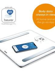 Load image into Gallery viewer, Beurer BF600 Body Analysis Scale, Digital Bathroom Scales with Weight Analysis, Connection Between Smartphone and Scales, White