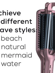 Load image into Gallery viewer, Beurer HT65 4-in-1 Wave Styler, 3 Barrel Curling Iron and Crimper, Adjustable Deep Hair Waver Wand for Beach, Mermaid, Natural, and Water Waves, Curls, Crimps, Hot Styling Tools