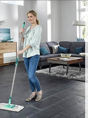 Load image into Gallery viewer, Leifheit Profi XL Micro Fibre Mop, Deluxe 42 cm Large Flat Mop Head, Floor Mop with Universal Joint for Easy Steering, Turquoise