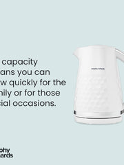 Load image into Gallery viewer, Morphy Richards Hive White Jug Kettle - 1.5L - Rapid Boil - Plastic - High Gloss - 108274