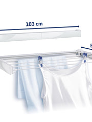 Load image into Gallery viewer, Leifheit Telegant 72 Protect Wall Dryer Clothes Airer, Foldable Clothes Drying Rack with 8 x 90 cm Bars, Robust Clothes Rack for Indoor and Outdoor, 7.2 m Drying Space, White