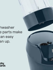 Load image into Gallery viewer, Morphy Richards Compact Blender, included Cups with Lids, Double-action Blades, 3 Pre-settings, Overheat Protection, Dishwasher Safe, 1000w, Midnight Blue, 403060