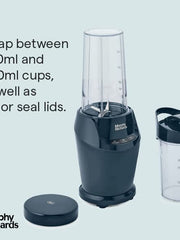 Load image into Gallery viewer, Morphy Richards Compact Blender, included Cups with Lids, Double-action Blades, 3 Pre-settings, Overheat Protection, Dishwasher Safe, 1000w, Midnight Blue, 403060
