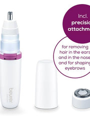 Load image into Gallery viewer, Beurer HL16 Facial Shaver for Women, Electric Hair Remover for Ladies, for Removing Facial, Nose and Ear Hair &amp; for Shaping and Trimming Eyebrows, Quick &amp; Easy on-The-go