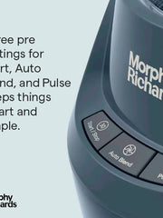 Load image into Gallery viewer, Morphy Richards Compact Blender, included Cups with Lids, Double-action Blades, 3 Pre-settings, Overheat Protection, Dishwasher Safe, 1000w, Midnight Blue, 403060