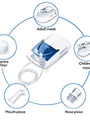 Load image into Gallery viewer, Beurer IH21 Home-Use Nebuliser, Electric Inhaler for Nebulising Liquid Medication for Colds, Asthma and Respiratory Diseases, Compressed Air Technology, Nebulisation Capacity (> 0.20 ml/min)