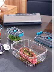 Load image into Gallery viewer, Leifheit Set of 3 vacuum food storage containers, airtight and waterproof storage containers, cans suitable for Leifheit vacuum seals, BPA- and dishwasher-safe, zing and microwave-safe